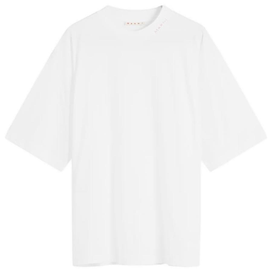 Marni Lily White Symbol Logo Cotton T-Shirt by MARNI