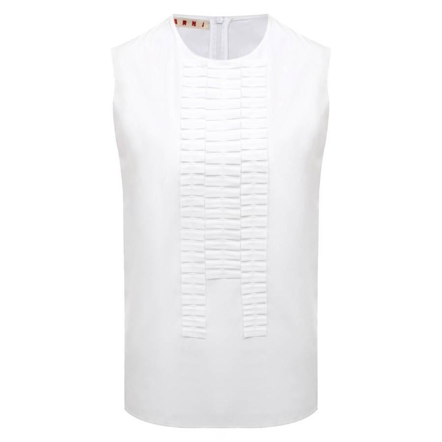Marni Pleated Detailing Poplin Sleeveless Top by MARNI
