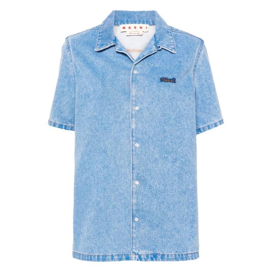 Marni Short Sleeve Denim Logo Shirt by MARNI