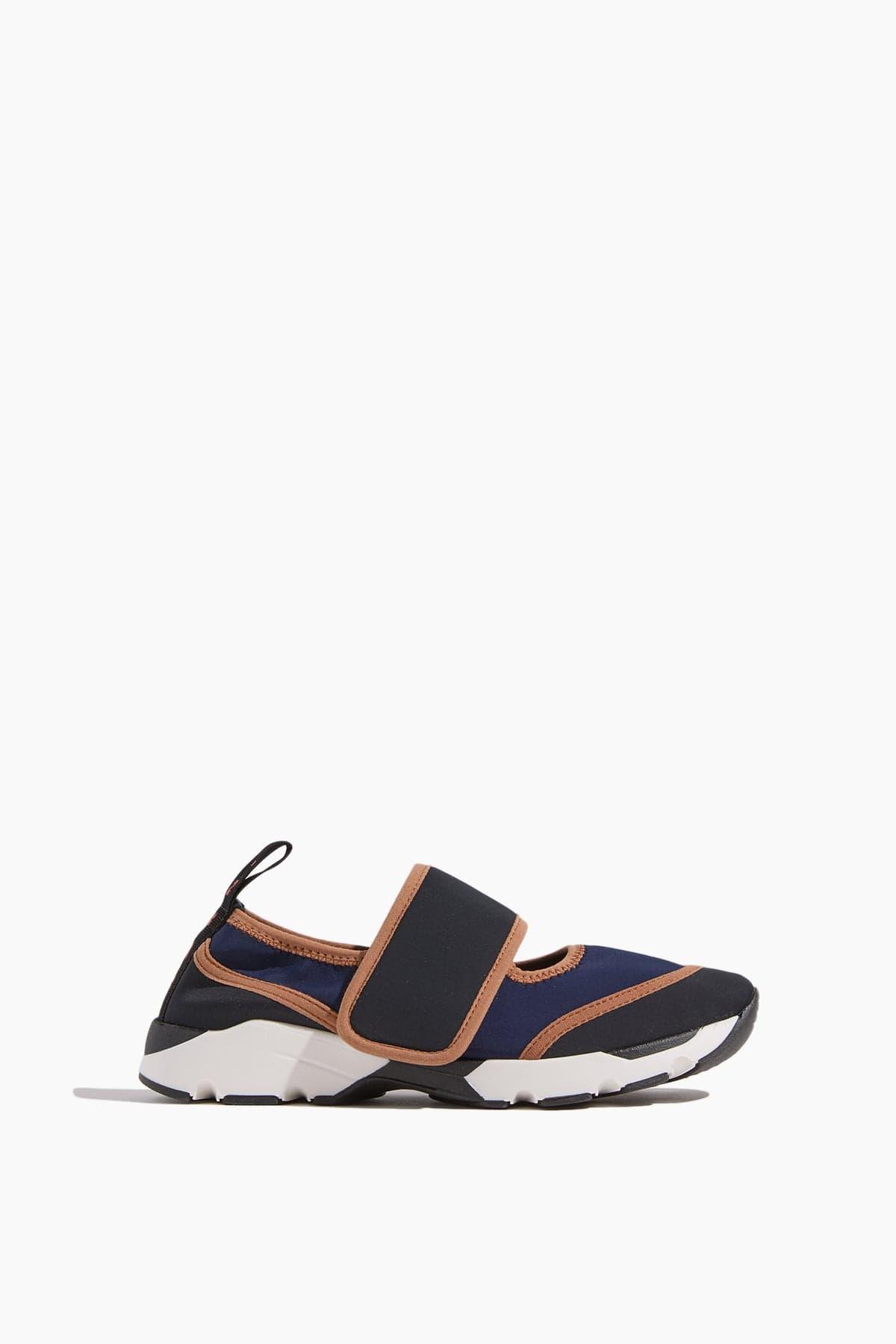 Mary Jane Running Sneaker in Dark Blue/Black by MARNI