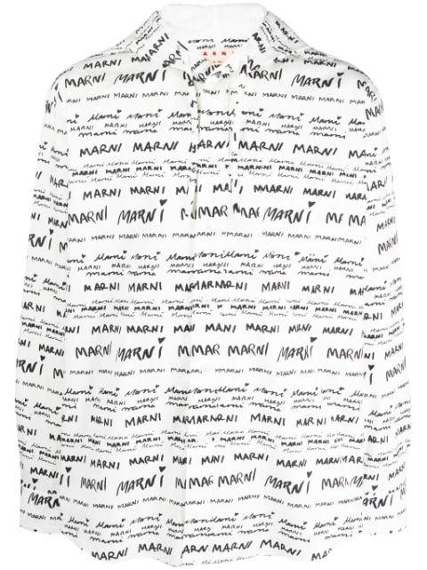 Mega-Marni cotton hoodied shirt by MARNI