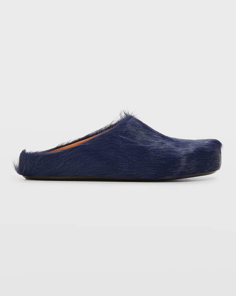 Men's Fussbett Calf Hair Sabot Mules by MARNI