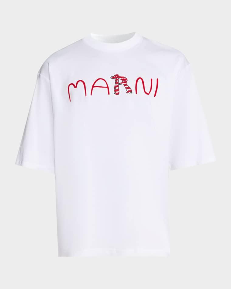 Men's Mending Logo Relaxed Fit T-Shirt by MARNI