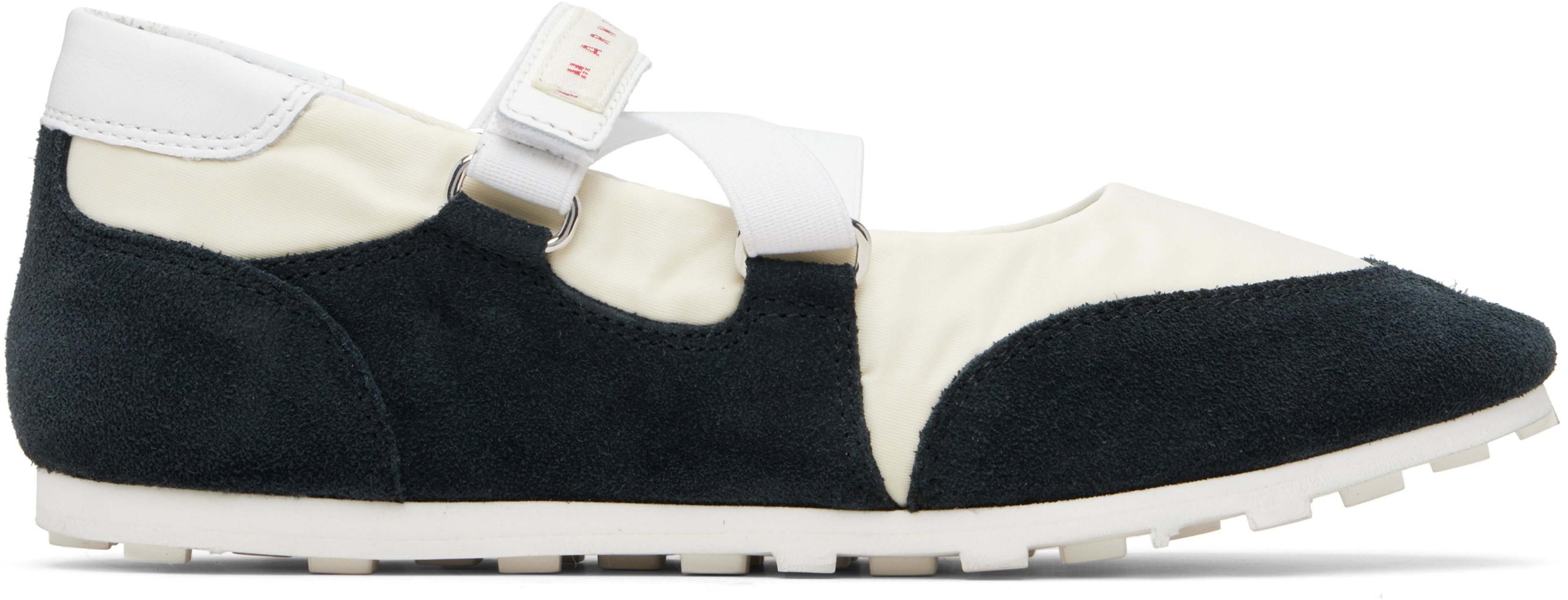 Off-White & Black Mary Jane Velcro Sneakers by MARNI