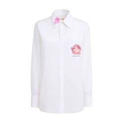 Organic poplin shirt with flower patches by MARNI