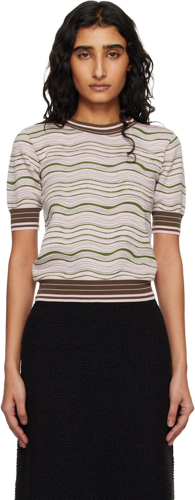 Pink Cotton Wave Sweater by MARNI