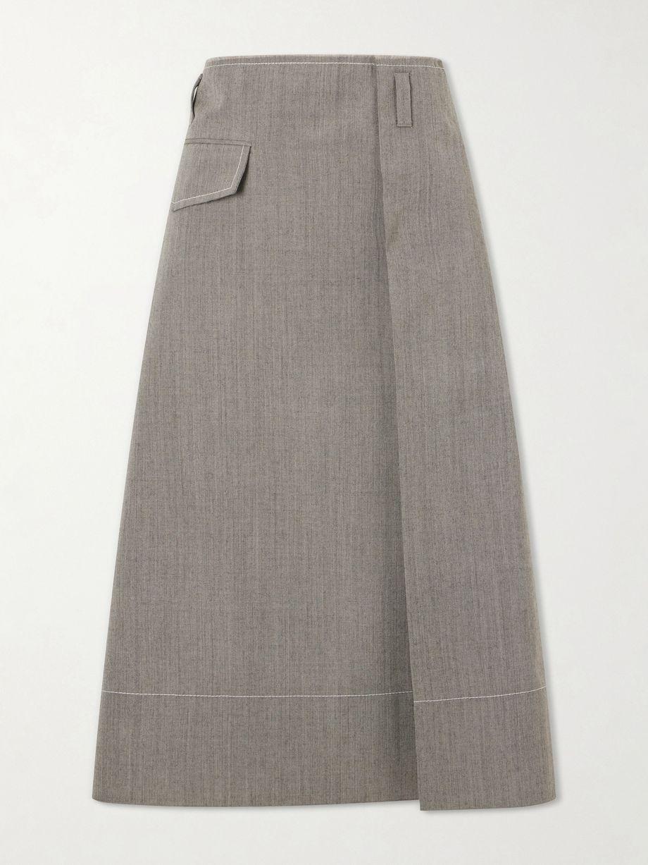 Pleated virgin-wool midi skirt by MARNI