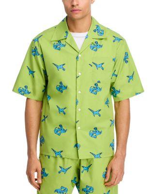 Printed Short Sleeve Button Front Camp Shirt by MARNI