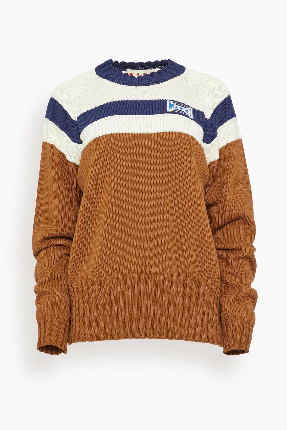 Roundneck Sweater in Tobacco by MARNI