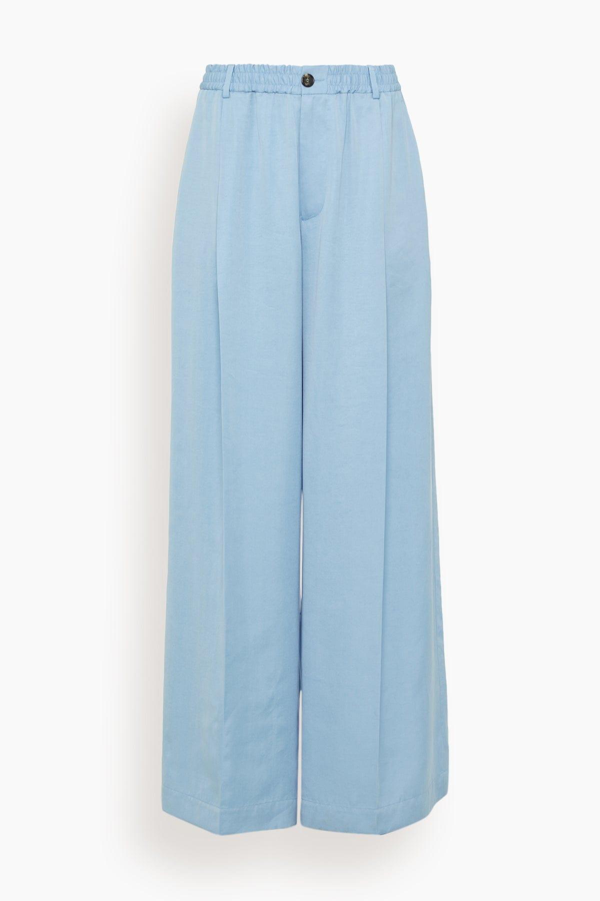 Satin Wide Leg Trousers in Light Blue by MARNI