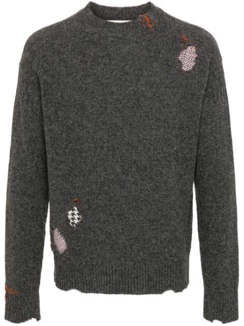 Shetland ripped-detail jumper by MARNI