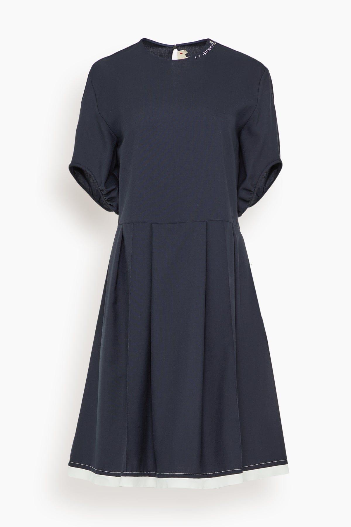 Short Sleeve Dress in Blue/Black by MARNI