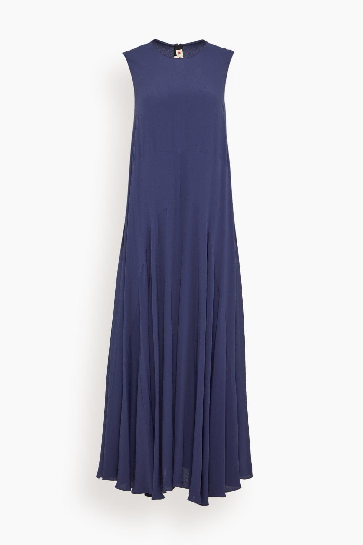 Sleeveless Long Dress in Light Navy by MARNI