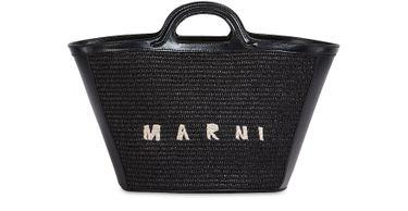 Small Tropicalia bag in raffia and leather by MARNI