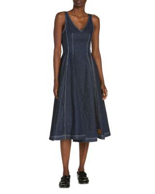 Stretch Denim Midi Balloon Dress by MARNI