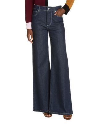 Stretch Denim Wide Leg Pants by MARNI
