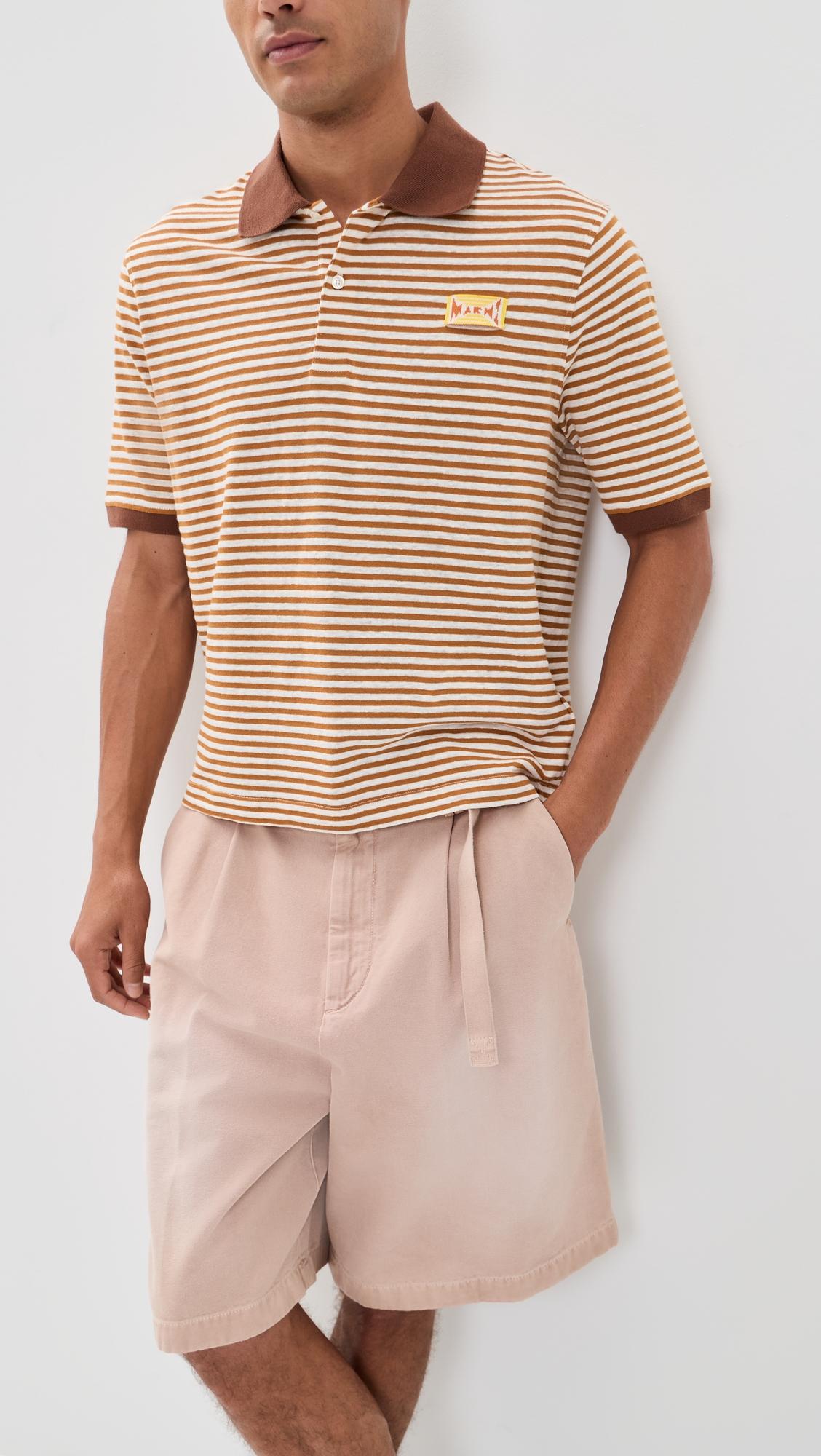 Striped Knit Polo Shirt by MARNI