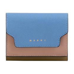 Trifold wallet in antique saffiano leather by MARNI