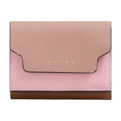 Trifold wallet in antique saffiano leather by MARNI