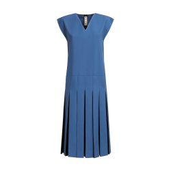 Tropical wool dress with contrasting pleats by MARNI