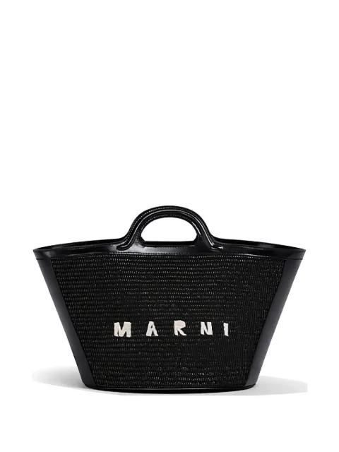Tropicalia small bag in leather and raffia-effect fabric by MARNI