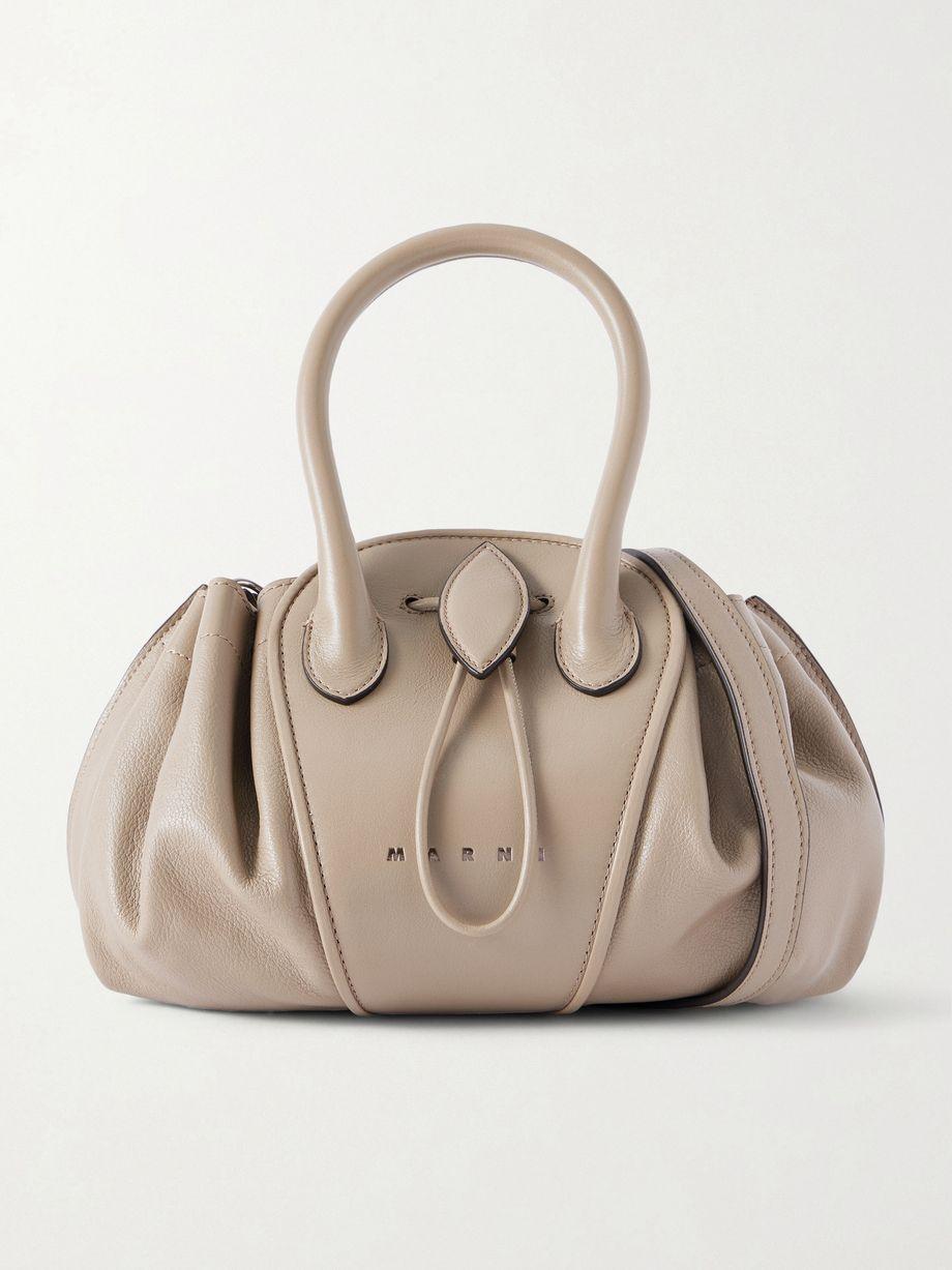 Tulipea small ruched leather shoulder bag by MARNI