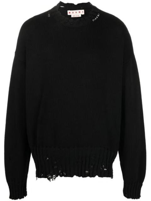 Twisted crew-neck jumper by MARNI