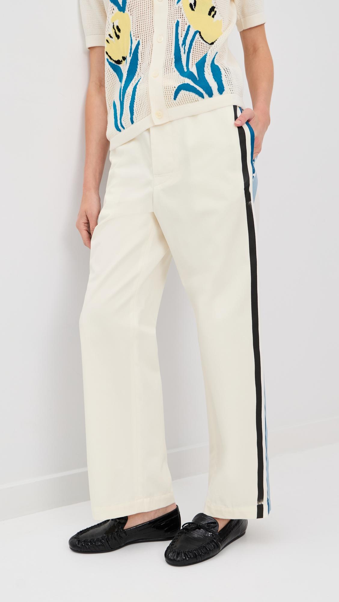 White Gabardine Track Pants by MARNI