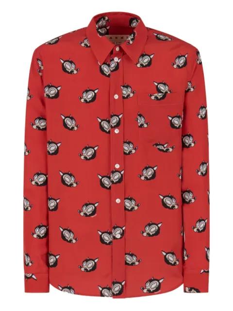 Wolves-print shirt by MARNI