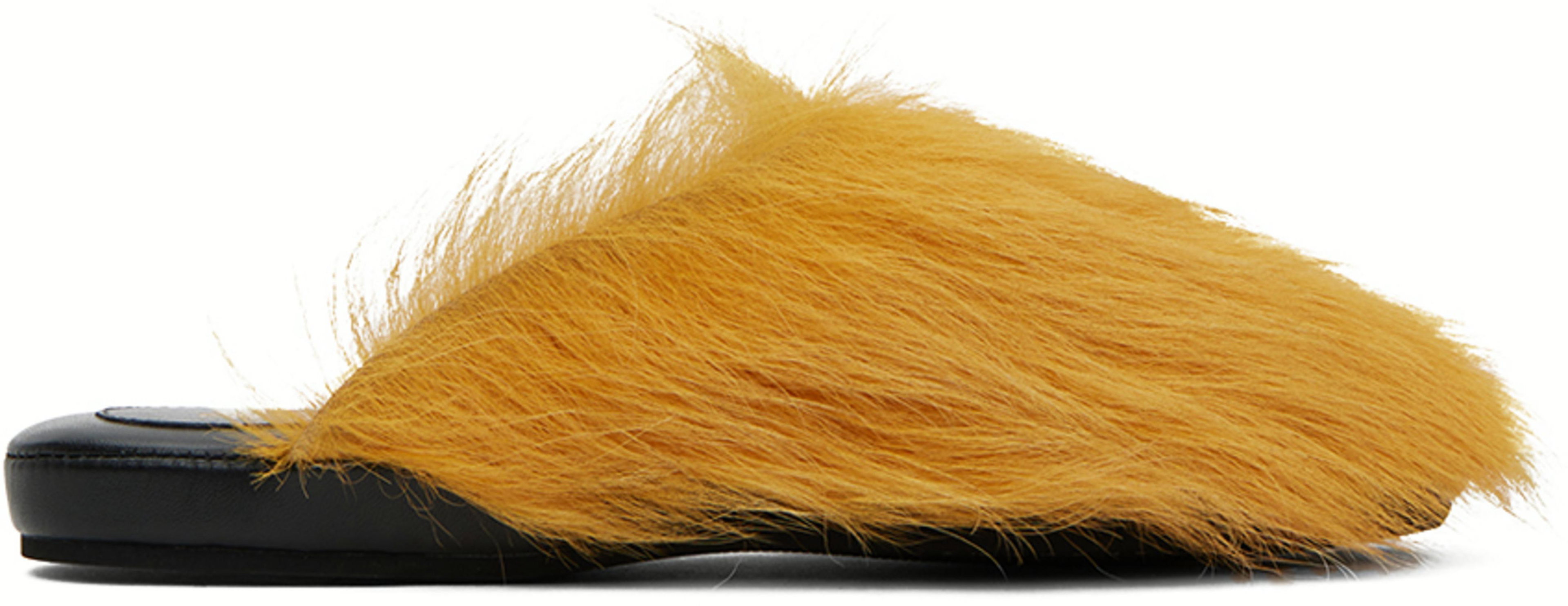 Yellow Fussbett Sabot Slippers by MARNI