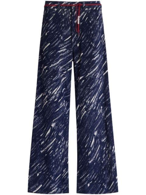 abstract-pattern print wide-leg jeans by MARNI