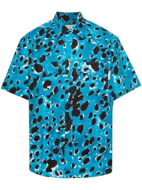 abstract-print cotton shirt by MARNI