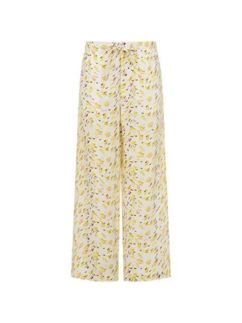 abstract print drawstring palazzo pants by MARNI