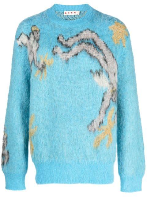 angel-motif knitted jumper by MARNI