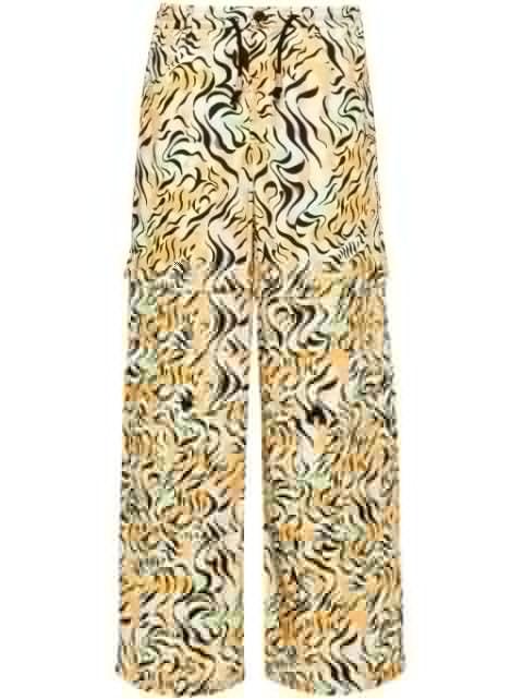 animal-print straight-leg trousers by MARNI