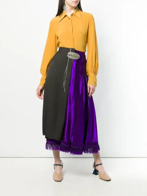 asymmetric wrap front skirt by MARNI