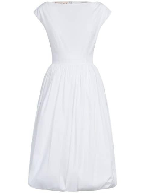 boat-neck cotton midi dress by MARNI