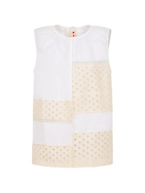 broderie anglaise sleeveless blouse by MARNI