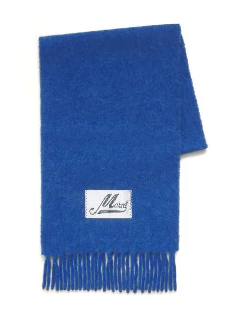 brushed alpaca-blend scarf with fringes by MARNI