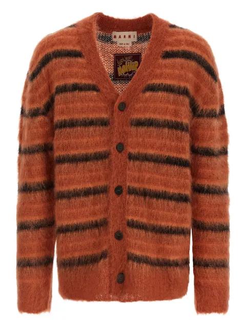 brushed striped cardigan by MARNI