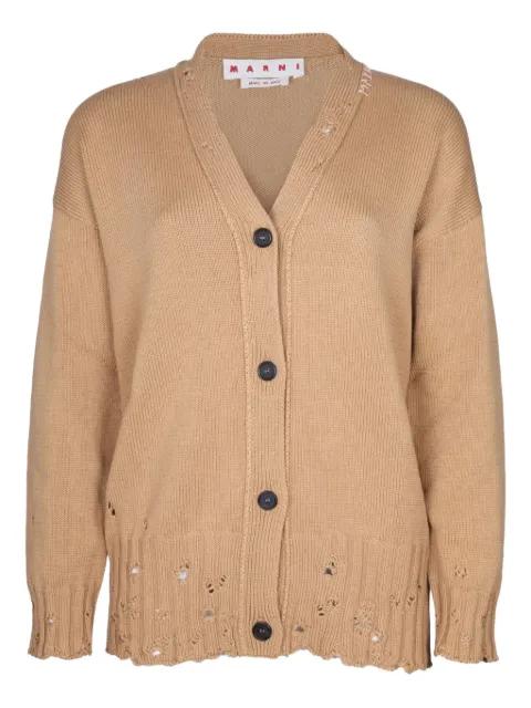 button distressed cardigan by MARNI
