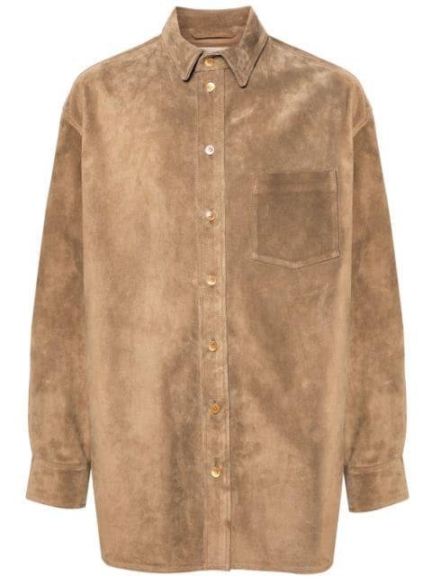 button-up suede overshirt by MARNI