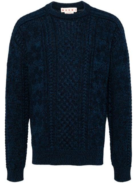 cable-knit cotton jumper by MARNI