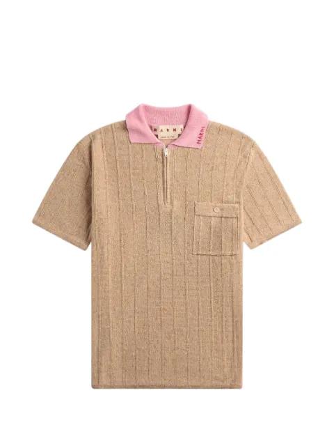cable-knit half-zip polo shirt by MARNI