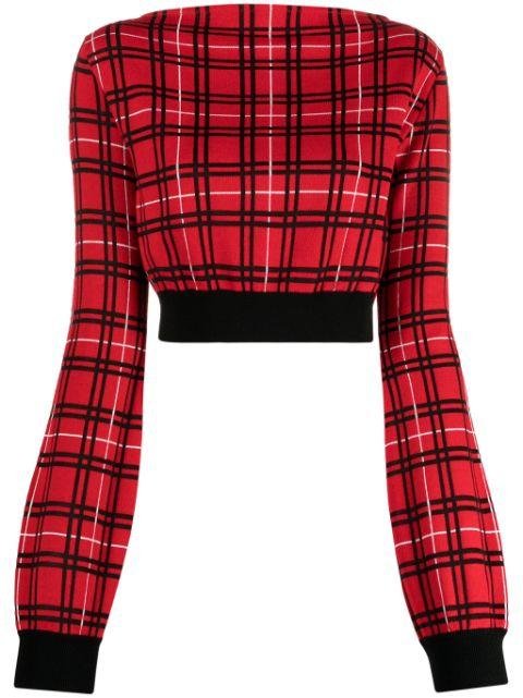 check-pattern cropped jumper by MARNI