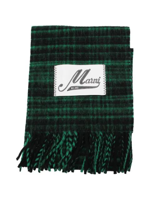 check-pattern fringed scarf by MARNI