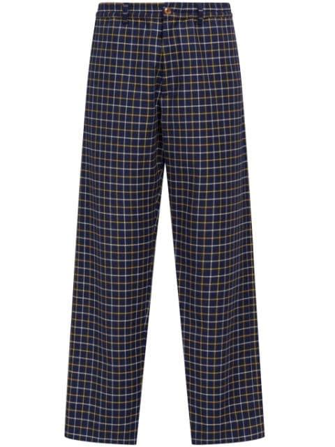 check-pattern straight-leg trousers by MARNI