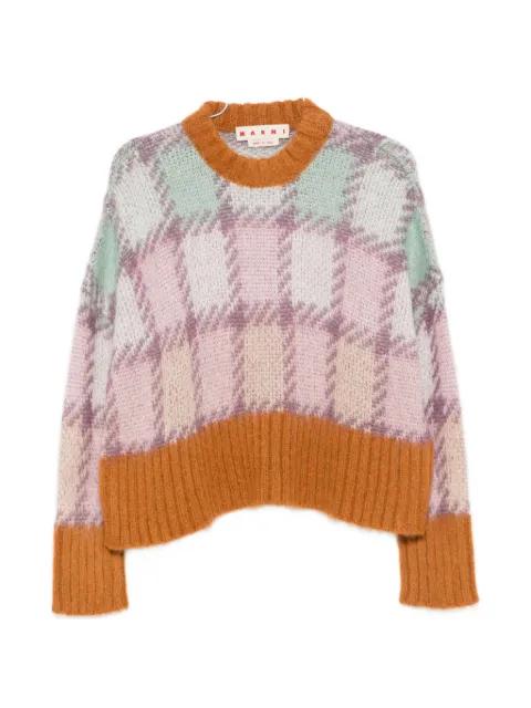 checked mohair jumper by MARNI