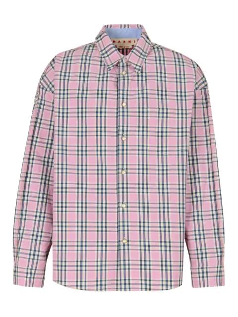 checked-pattern long-sleeve shirt by MARNI