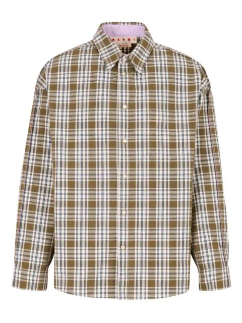 checked-pattern long-sleeve shirt by MARNI